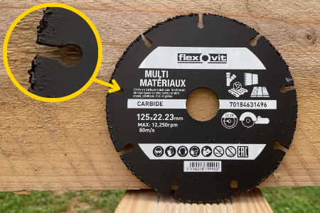 Zoom sur le disque de découpe multi-matériaux Carbide