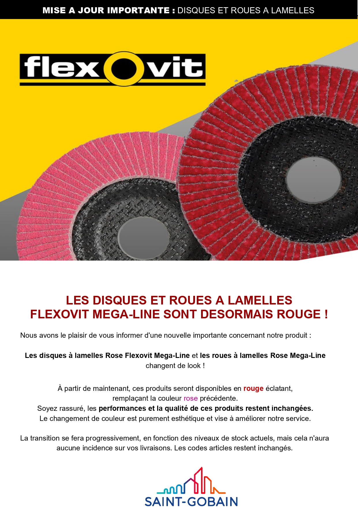Disques à lamelles Flexovit Mega-Line : Passez au Rouge | Flexovit ...