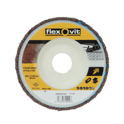 63642527525 Flap Discs Flexovit CM 35 115x22 Grit 40